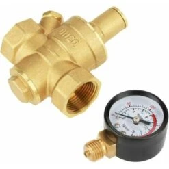 Brass Water Pressure Reducer, DN20 Brass Adjustable Water Pressure Regulator Reducer With Gauge -Heating Equipment 96248890 2