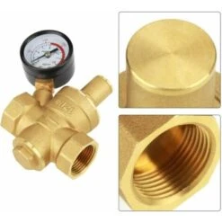 Brass Water Pressure Reducer, DN20 Brass Adjustable Water Pressure Regulator Reducer With Gauge -Heating Equipment 96248890 4