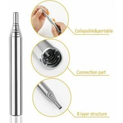 Pieces Pocket Bellows Fire Tube Stainless Steel Pocket Survival Blowing Fire Tube Telescopic Tube Starter Fire Tool For Camping Picnic Hiking BBQ -Heating Equipment 96487771 5