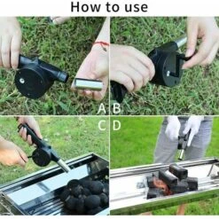 BBQ Fan, Hand Crank Fan For Charcoal Grills, Outdoor Picnic, Camping, Kitchen Tool -Heating Equipment 97099499 4