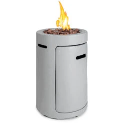 Blumfeldt Crete Gas Fireplace 13 KW Liquid Gas Stainless Steel