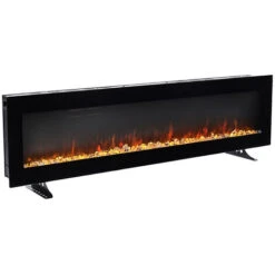 Livingandhome 40 Inch Wall Mounted Freestanding Electric Fireplace 9 Flame Colors With Remote Control -Heating Equipment 97242877 4