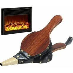 Fireplace Bellows Vintage Wood Blower Indoor Fireplace Bellows Wood Fire Blower Wood Bellows Blower 30.5 12.5cm For Barbecue Bellows Outdoor Fire Picnic