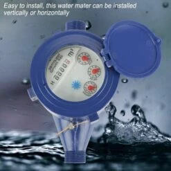 Water Meter, DN15 Wet Cold Water Meter Home Plastic Meter Single Water Wet Table Measuring Tool -Heating Equipment 97699890 4