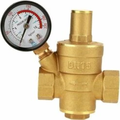 Brass Pressure Regulator DN15 20mm G Thread 1.6MPa Adjustable Water Pressure Reducer With Pressure Gauge