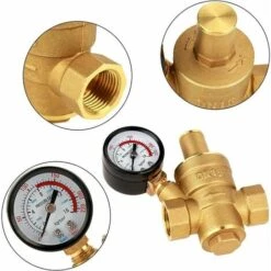 Brass Pressure Regulator DN15 20mm G Thread 1.6MPa Adjustable Water Pressure Reducer With Pressure Gauge -Heating Equipment 97702936 3