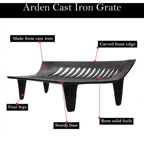 JVL Chiltern Cast Iron Fireside Log Coal Fire Grate 6 JVL Chiltern Cast Iron Fireside Log Coal Fire Grate - Image 4