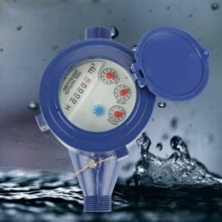 Snow-Cold Water Meter, DN15 Nylon Cold Water Meters, High Quality Wet Table Measuring Tool With Protective Cover For Home Garden Use (Blue) -Heating Equipment 99507562 3