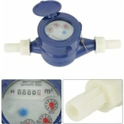 Snow-Cold Water Meter, DN15 Nylon Cold Water Meters, High Quality Wet Table Measuring Tool With Protective Cover For Home Garden Use (Blue) -Heating Equipment 99507562 4