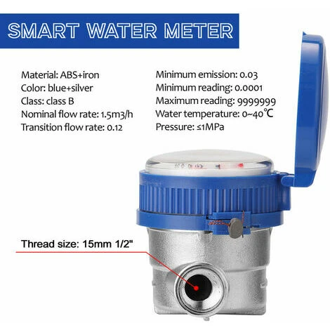 Orchid-15Mm 1/2 Smart Water Meter Mechanical Households Cold Rotor Type Water Meter Digital Pointer Display Combination Water Meters 5 Orchid-15Mm 1/2 Smart Water Meter Mechanical Households Cold Rotor Type Water Meter Digital Pointer Display Combination Water Meters - Image 3