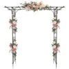 Fitprobo 20641208cm Flat Top Wrought Iron Arch Plant Climbers,wedding Arch,garden Metal Arch,garden Gazebo Suitable For Indoor And Outdoor Garden Terrace Trellis,various Bridal Party Decoration(black) -Heating Equipment 99615706 1